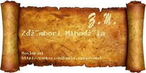 Zámbori Mihaéla névjegykártya